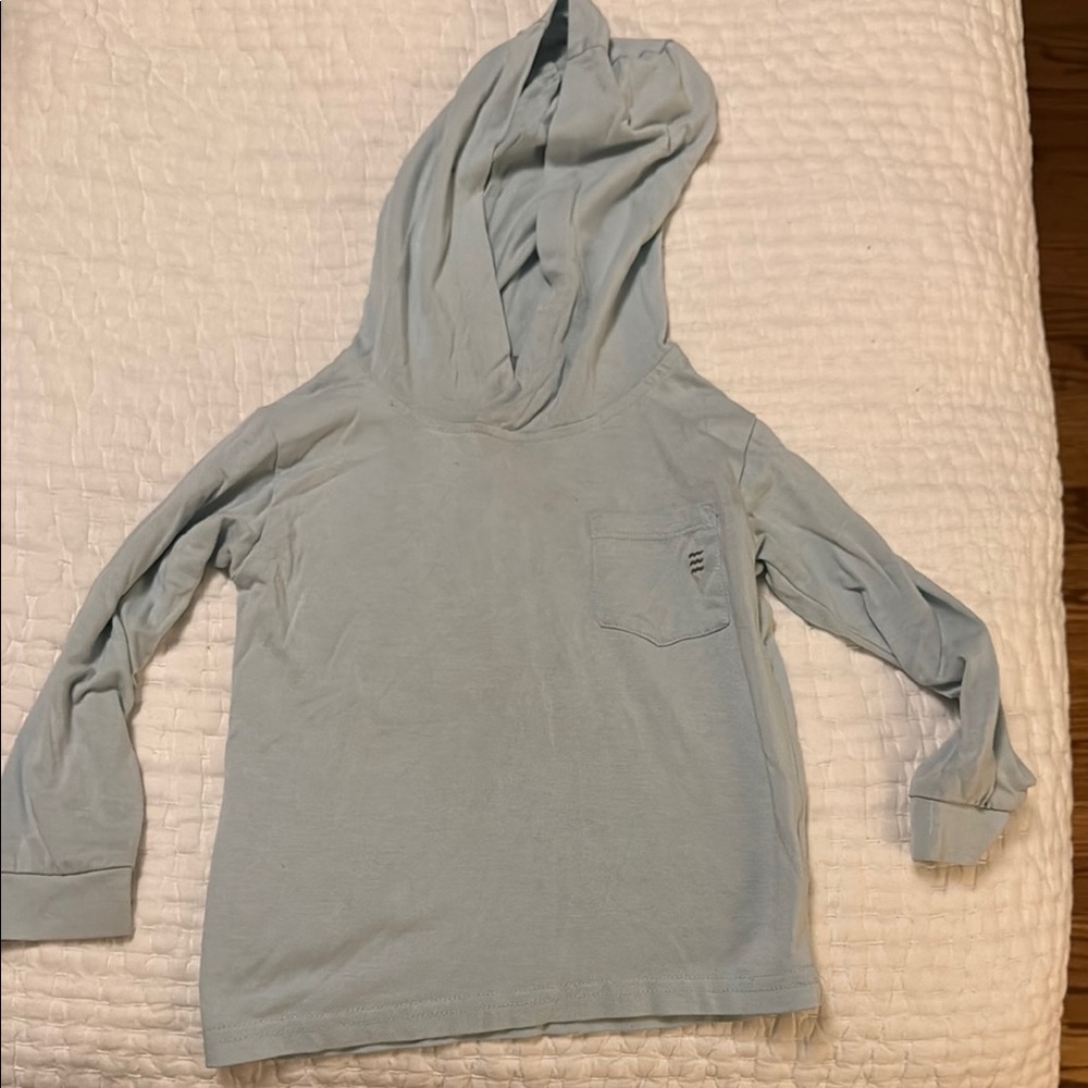 Free fly Light Blue Hooded Long Sleeve Shirt